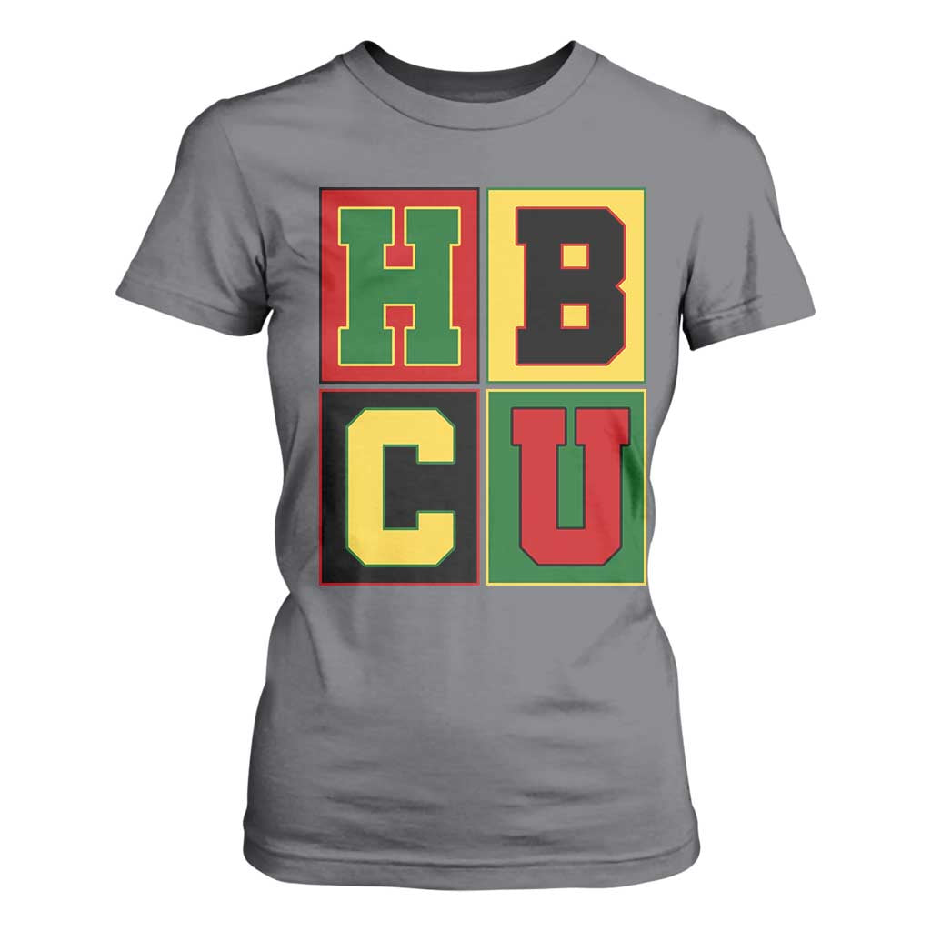 HBCU Block Letter Pride Graphic T Shirt For Women College Support Statement Black Excellence TS02 Charcoal Print Your Wear