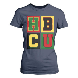 HBCU Block Letter Pride Graphic T Shirt For Women College Support Statement Black Excellence TS02 Navy Print Your Wear