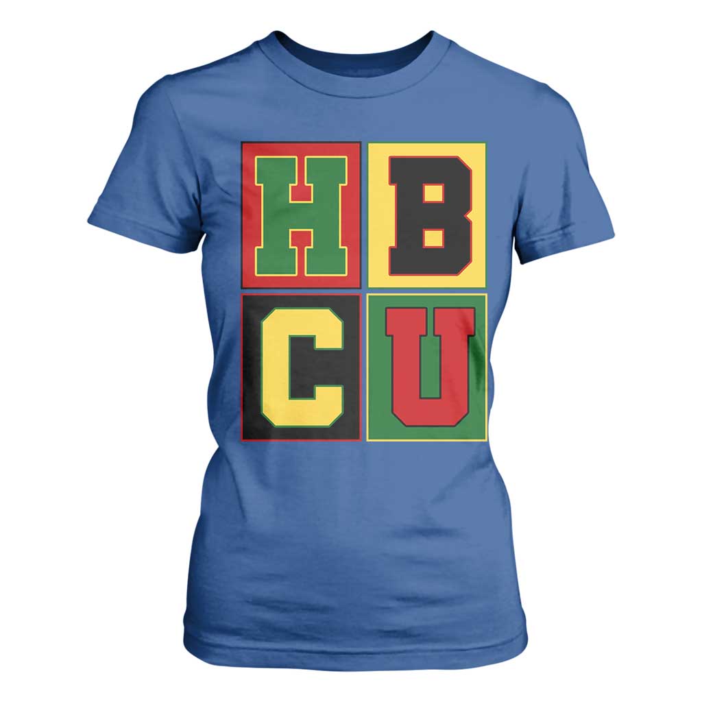 HBCU Block Letter Pride Graphic T Shirt For Women College Support Statement Black Excellence TS02 Royal Blue Print Your Wear