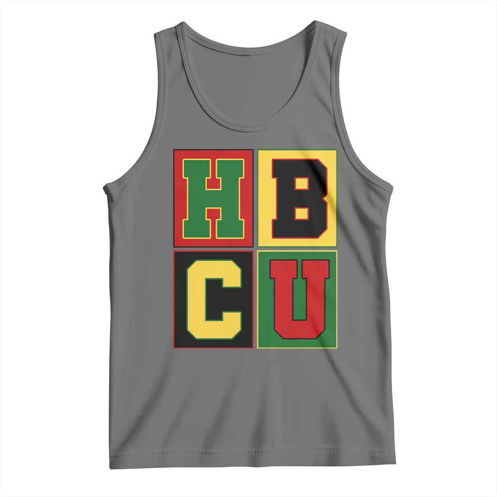 HBCU Block Letter Pride Graphic Tank Top College Support Statement Black Excellence TS02 Black Heather Print Your Wear