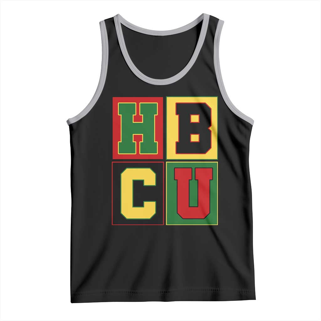 HBCU Block Letter Pride Graphic Tank Top College Support Statement Black Excellence TS02 Black Athletic Heather Print Your Wear