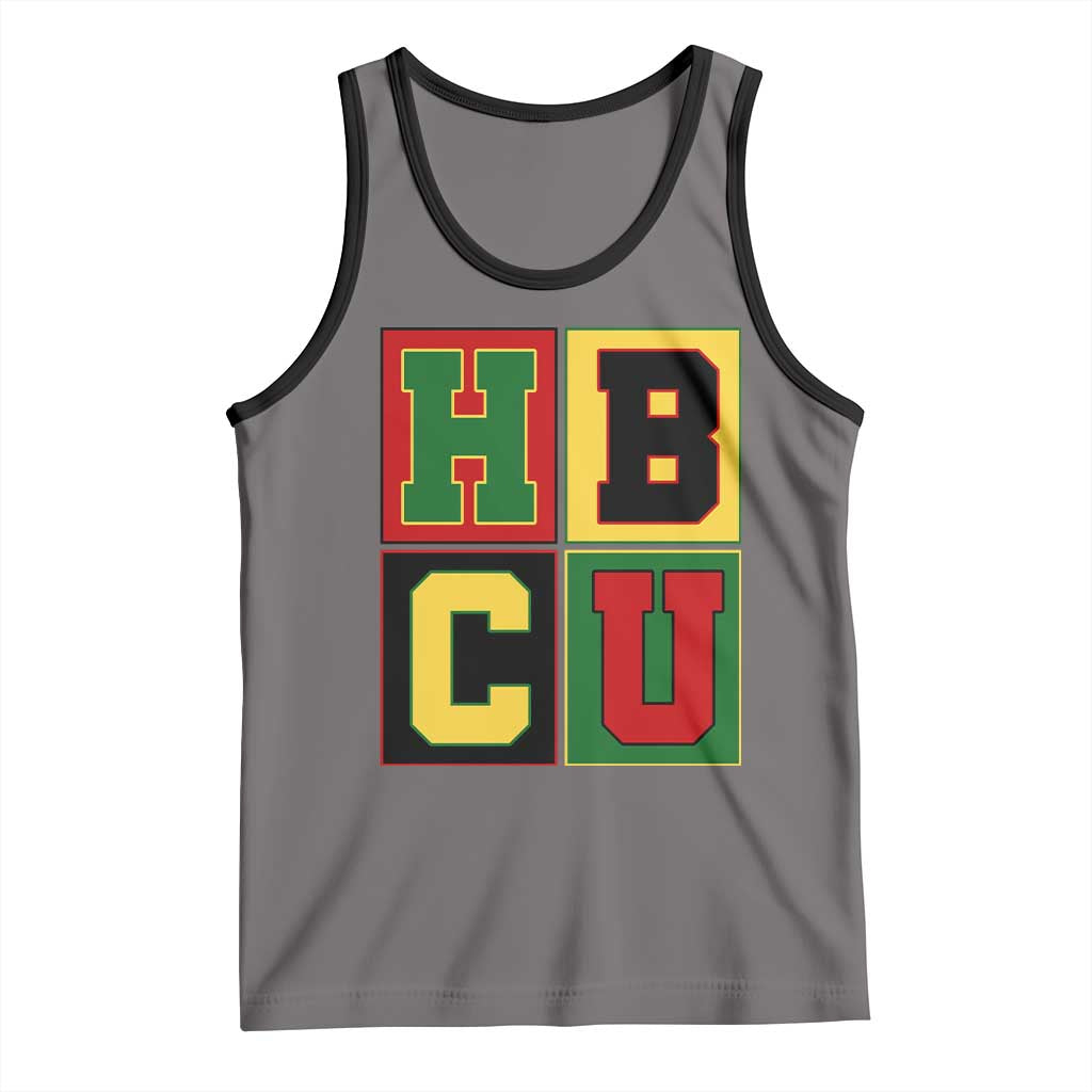 HBCU Block Letter Pride Graphic Tank Top College Support Statement Black Excellence TS02 Deep Heather Black Print Your Wear