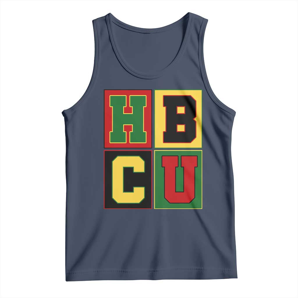 HBCU Block Letter Pride Graphic Tank Top College Support Statement Black Excellence TS02 Navy Print Your Wear