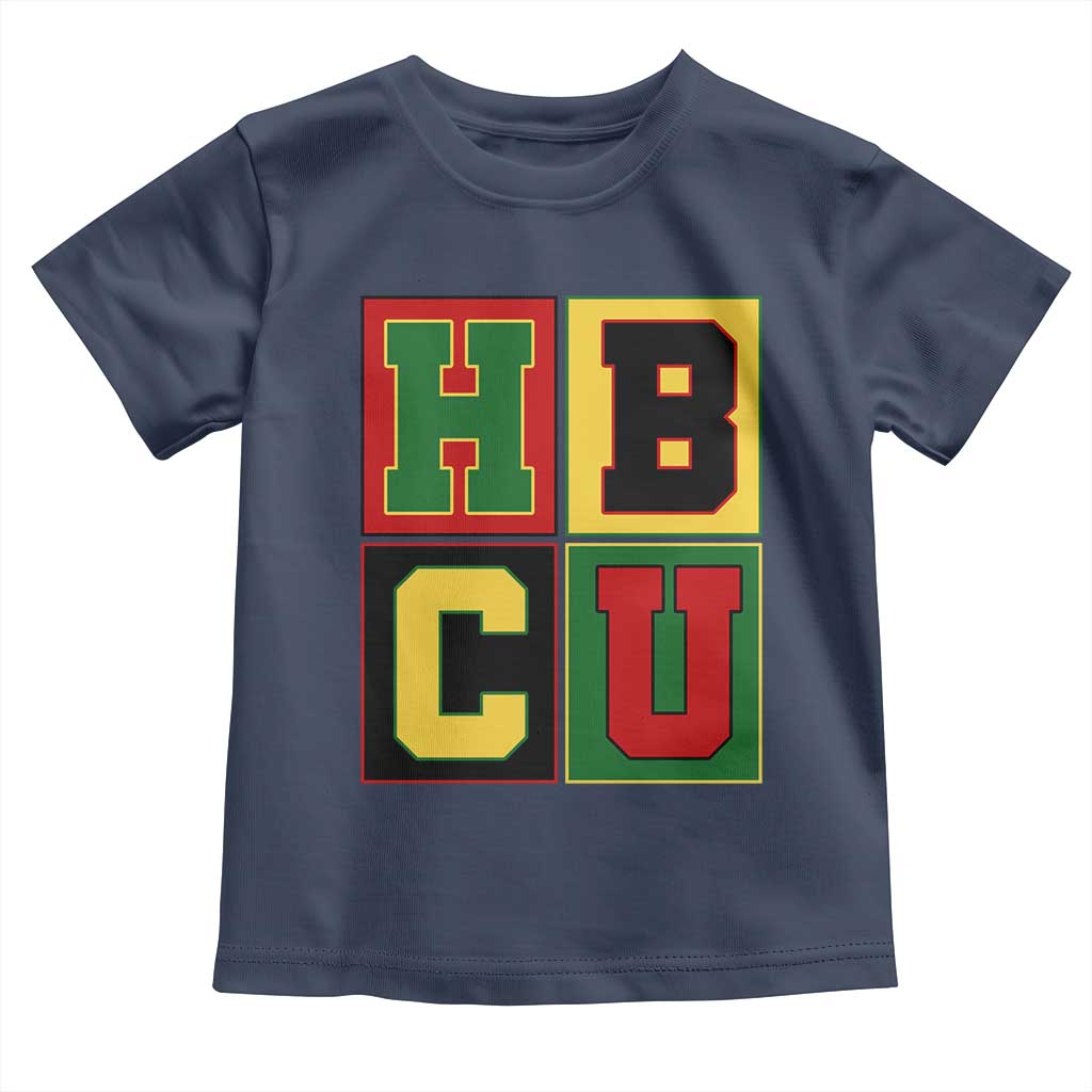 HBCU Block Letter Pride Graphic Toddler T Shirt College Support Statement Black Excellence TS02 Navy Print Your Wear