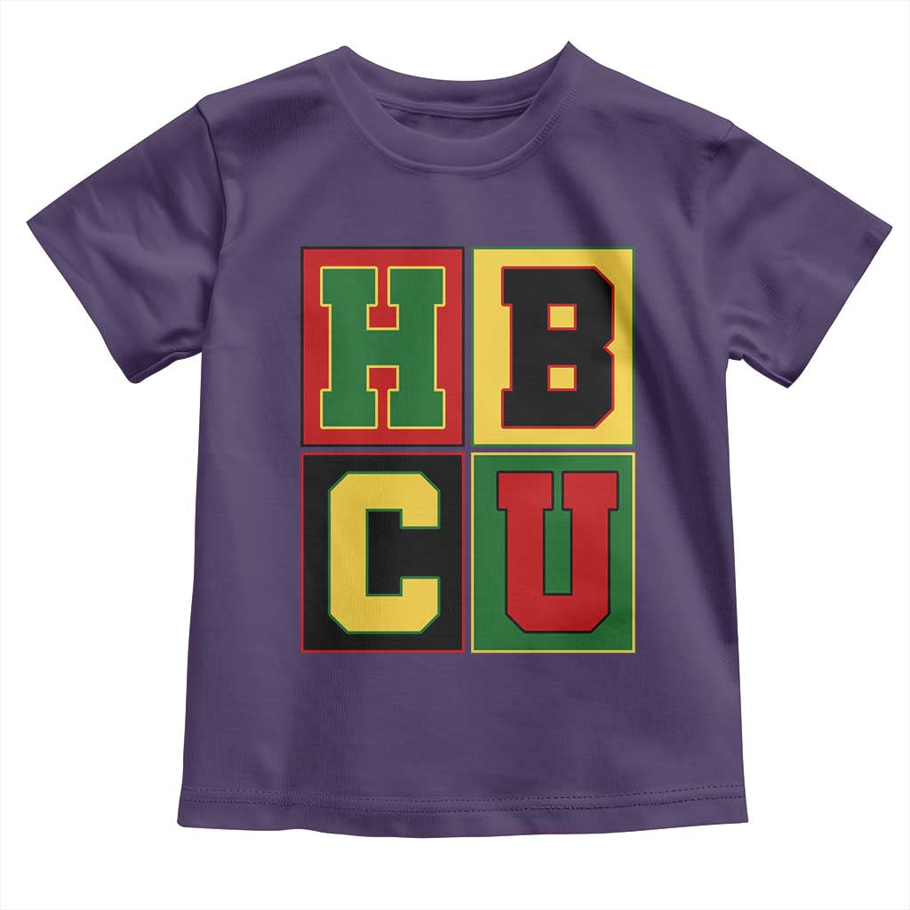 HBCU Block Letter Pride Graphic Toddler T Shirt College Support Statement Black Excellence TS02 Purple Print Your Wear
