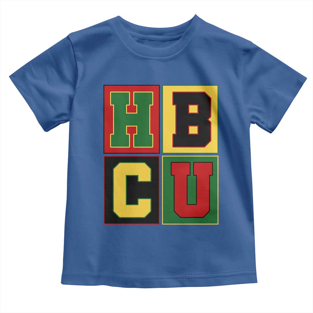 HBCU Block Letter Pride Graphic Toddler T Shirt College Support Statement Black Excellence TS02 Royal Blue Print Your Wear
