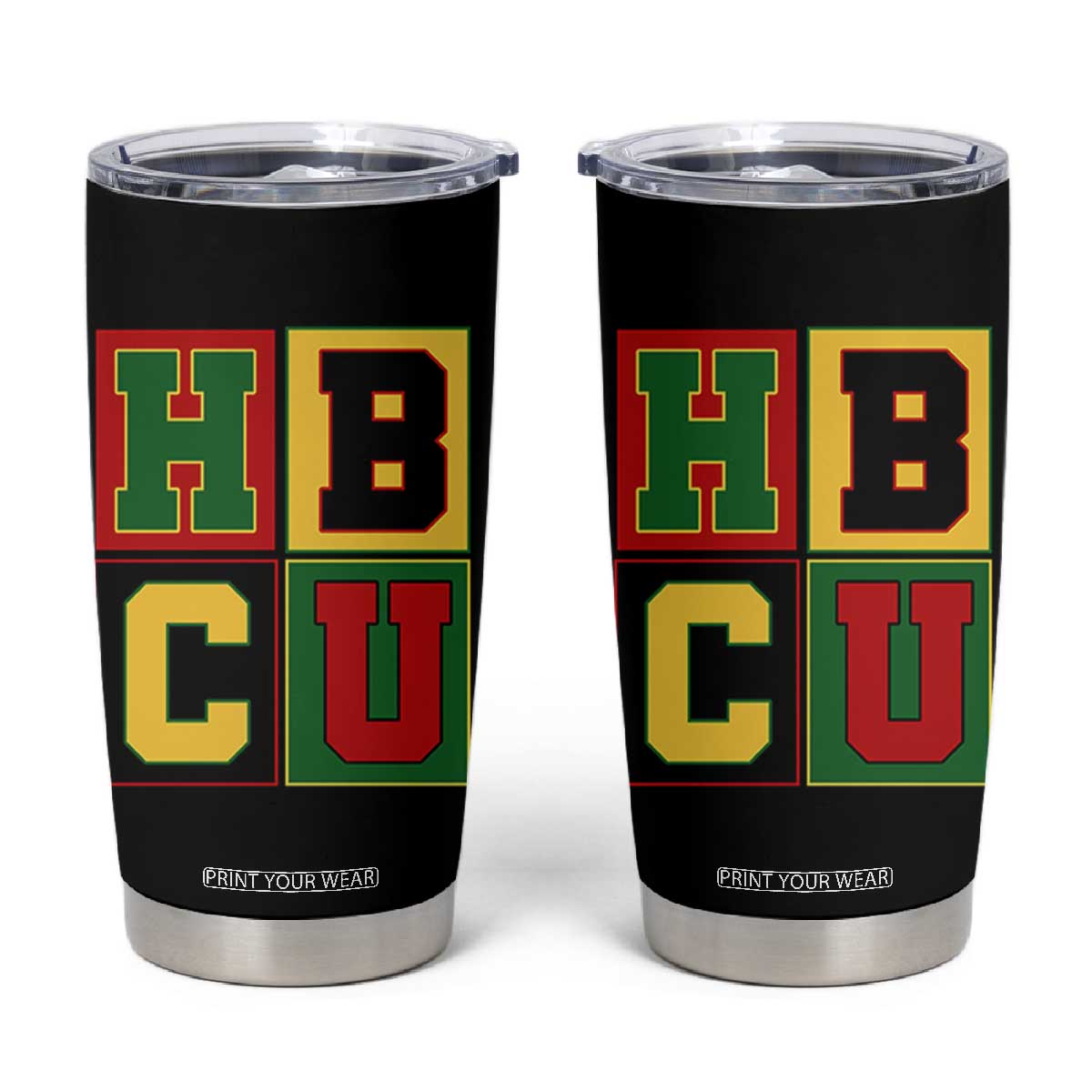 HBCU Block Letter Pride Graphic Tumbler Cup College Support Statement Black Excellence TS02 Black Print Your Wear