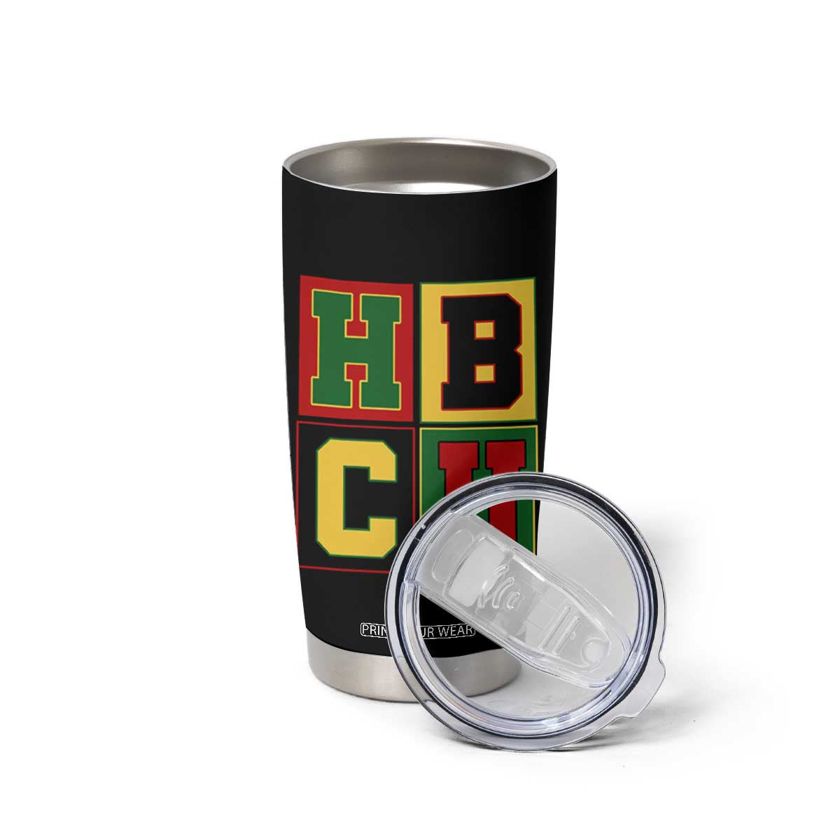 HBCU Block Letter Pride Graphic Tumbler Cup College Support Statement Black Excellence TS02 Print Your Wear