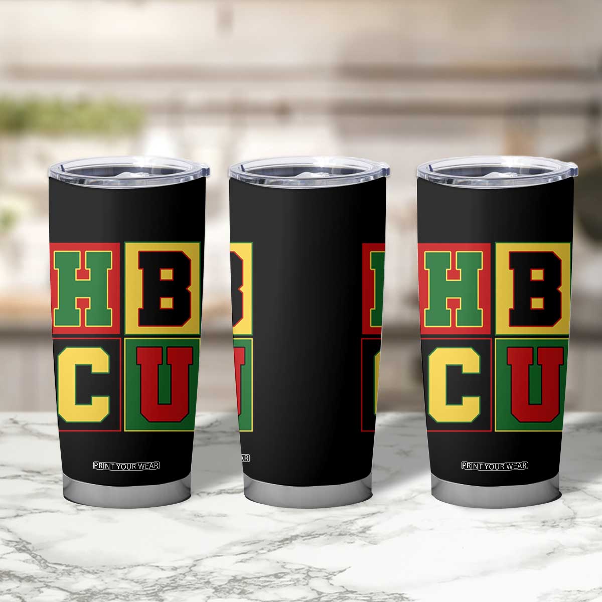 HBCU Block Letter Pride Graphic Tumbler Cup College Support Statement Black Excellence TS02 Print Your Wear