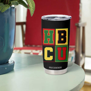 HBCU Block Letter Pride Graphic Tumbler Cup College Support Statement Black Excellence TS02 Print Your Wear