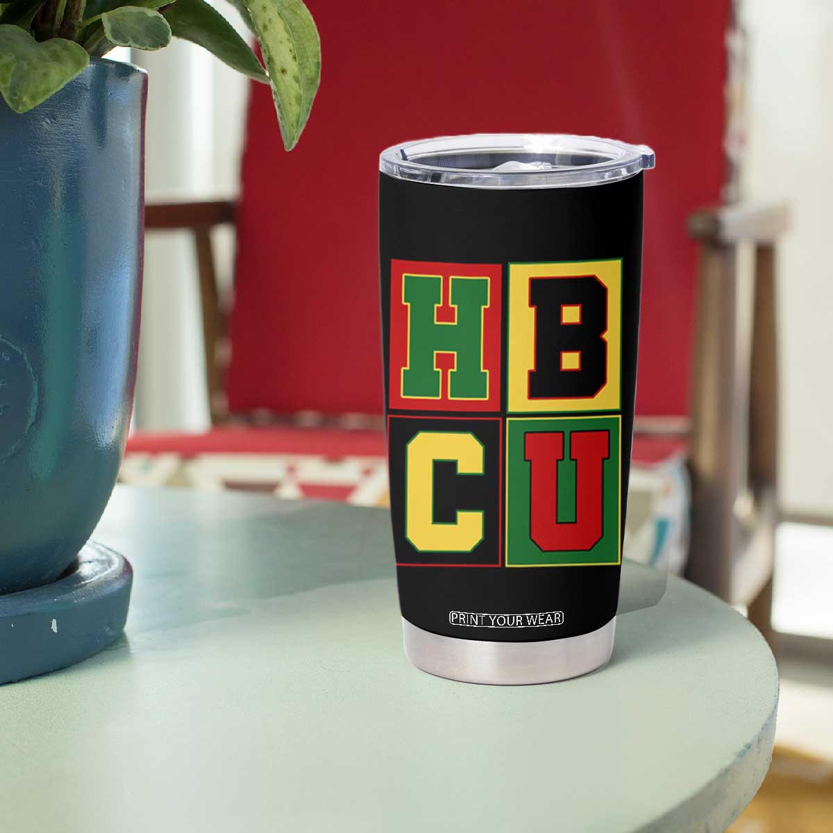 HBCU Block Letter Pride Graphic Tumbler Cup College Support Statement Black Excellence TS02 Print Your Wear