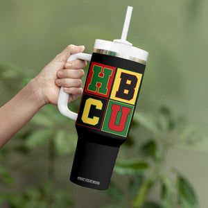 HBCU Block Letter Pride Graphic Tumbler With Handle College Support Statement Black Excellence TS02 Print Your Wear