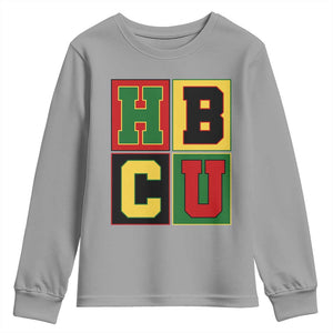 HBCU Block Letter Pride Graphic Youth Sweatshirt College Support Statement Black Excellence TS02 Sport Gray Print Your Wear