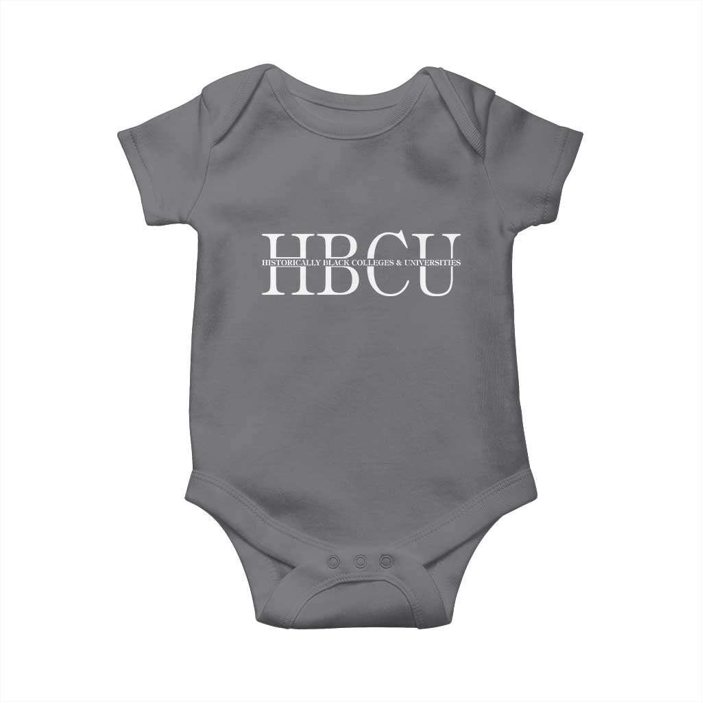 HBCU Pride Classic Statement Baby Onesie Minimalist Black Excellence and History TS02 Charcoal Print Your Wear