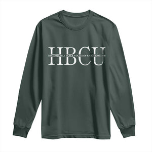 HBCU Pride Classic Statement Long Sleeve Shirt Minimalist Black Excellence and History TS02 Dark Forest Green Print Your Wear