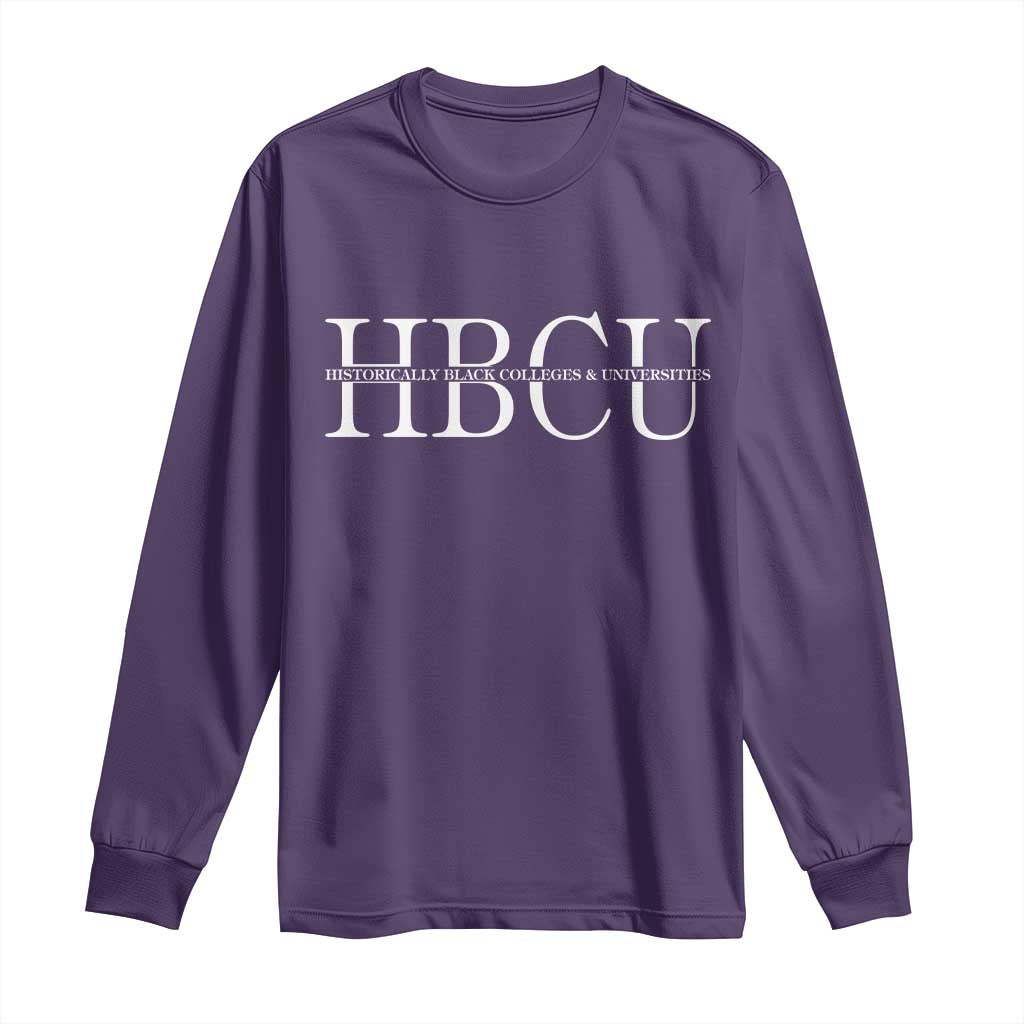 HBCU Pride Classic Statement Long Sleeve Shirt Minimalist Black Excellence and History TS02 Purple Print Your Wear