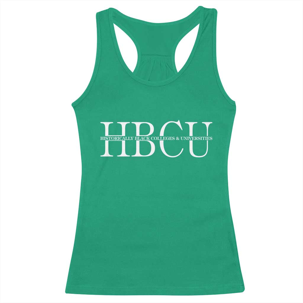 HBCU Pride Classic Statement Racerback Tank Top Minimalist Black Excellence and History TS02 Irish Green Print Your Wear