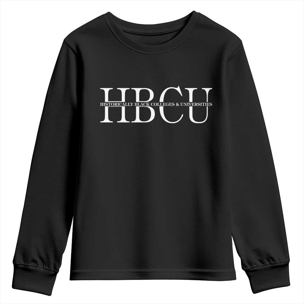 HBCU Pride Classic Statement Youth Sweatshirt Minimalist Black Excellence and History TS02 Black Print Your Wear