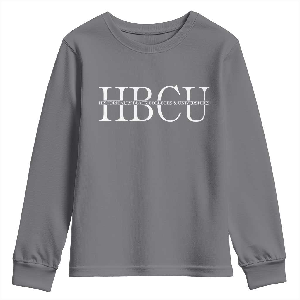 HBCU Pride Classic Statement Youth Sweatshirt Minimalist Black Excellence and History TS02 Charcoal Print Your Wear