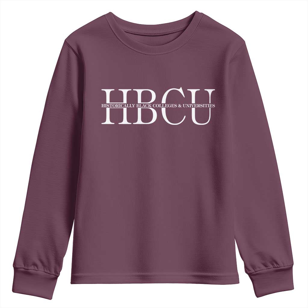 HBCU Pride Classic Statement Youth Sweatshirt Minimalist Black Excellence and History TS02 Maroon Print Your Wear