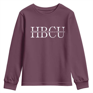 HBCU Pride Classic Statement Youth Sweatshirt Minimalist Black Excellence and History TS02 Maroon Print Your Wear
