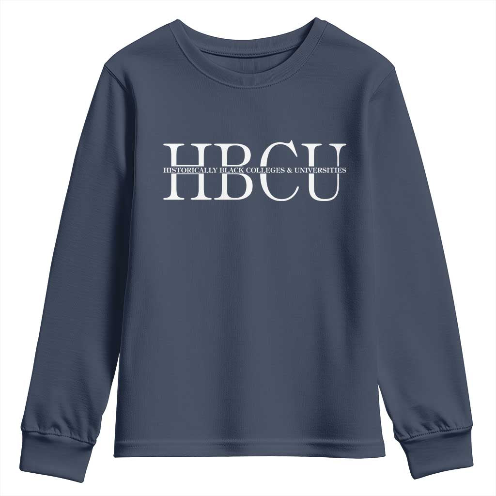 HBCU Pride Classic Statement Youth Sweatshirt Minimalist Black Excellence and History TS02 Navy Print Your Wear