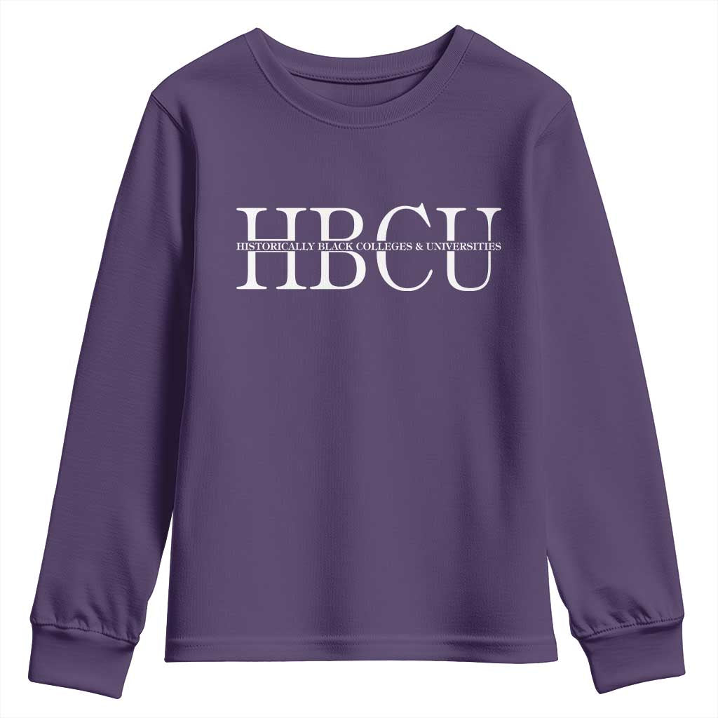 HBCU Pride Classic Statement Youth Sweatshirt Minimalist Black Excellence and History TS02 Purple Print Your Wear