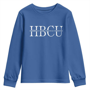 HBCU Pride Classic Statement Youth Sweatshirt Minimalist Black Excellence and History TS02 Royal Blue Print Your Wear