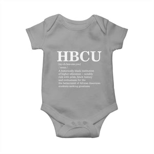 HBCU Definition Baby Onesie Historically Black College Pride Celebrating Education and Black History TS02 Sport Gray Print Your Wear