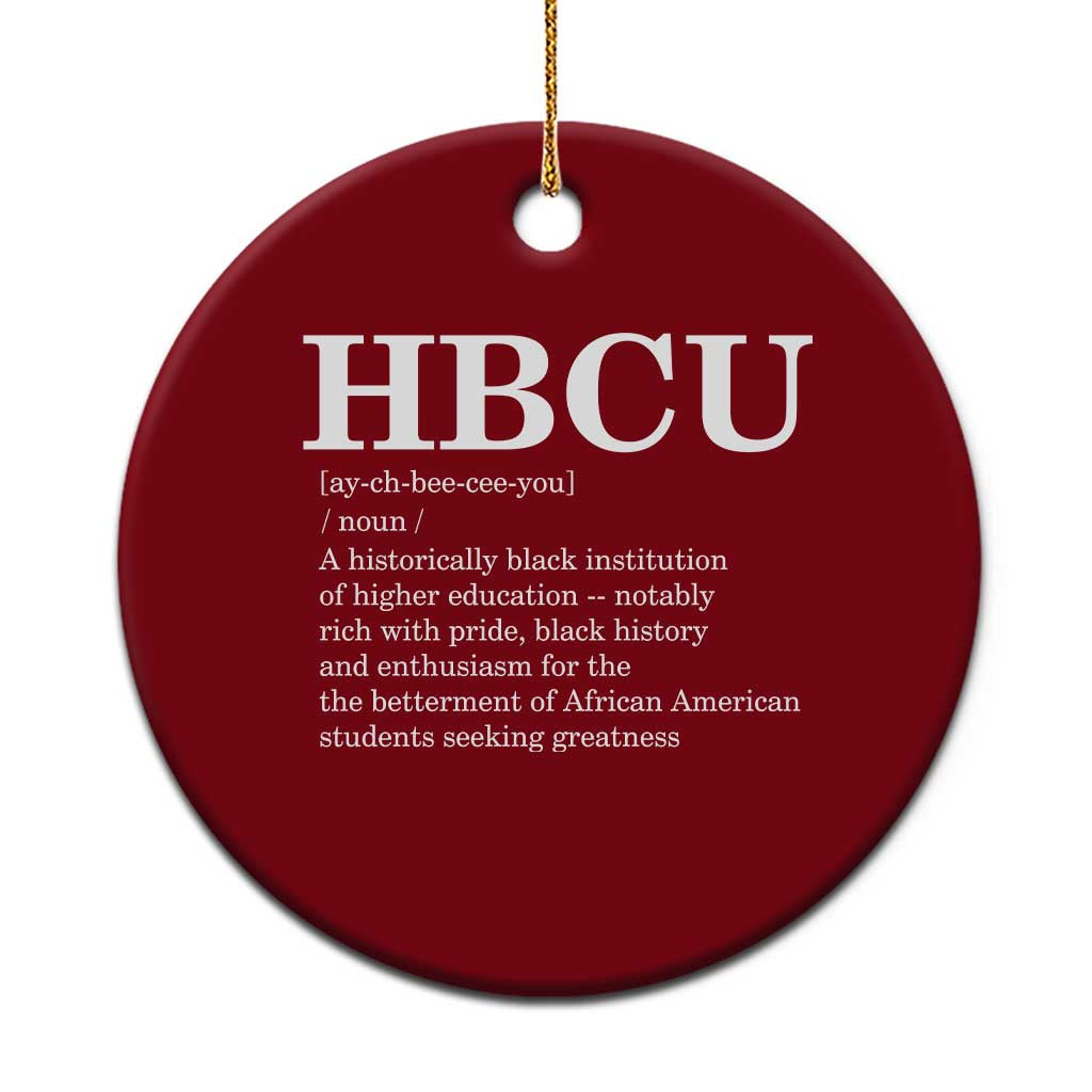 HBCU Definition Ceramic Ornament Historically Black College Pride Celebrating Education and Black History TS02 1pc Red Print Your Wear