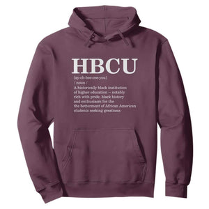 HBCU Definition Hoodie Historically Black College Pride Celebrating Education and Black History TS02 Maroon Print Your Wear