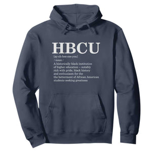 HBCU Definition Hoodie Historically Black College Pride Celebrating Education and Black History TS02 Navy Print Your Wear