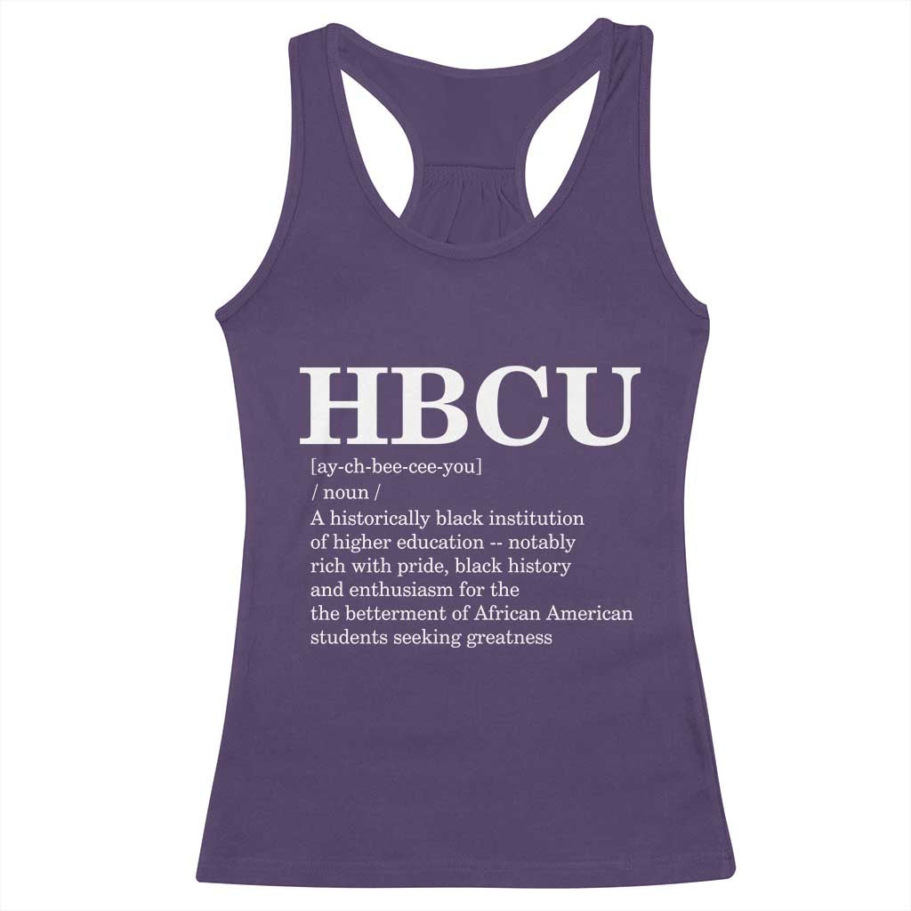 HBCU Definition Racerback Tank Top Historically Black College Pride Celebrating Education and Black History TS02 Purple Print Your Wear