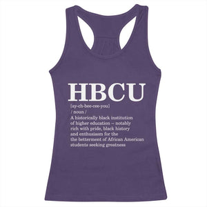 HBCU Definition Racerback Tank Top Historically Black College Pride Celebrating Education and Black History TS02 Purple Print Your Wear