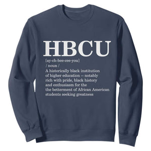 HBCU Definition Sweatshirt Historically Black College Pride Celebrating Education and Black History TS02 Navy Print Your Wear