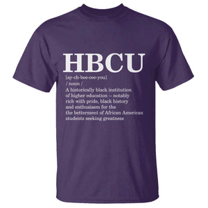 HBCU Definition T Shirt Historically Black College Pride Celebrating Education and Black History TS02 Purple Print Your Wear