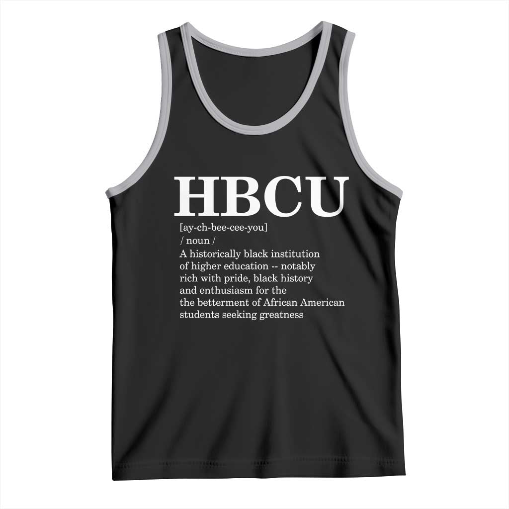 HBCU Definition Tank Top Historically Black College Pride Celebrating Education and Black History TS02 Black Athletic Heather Print Your Wear
