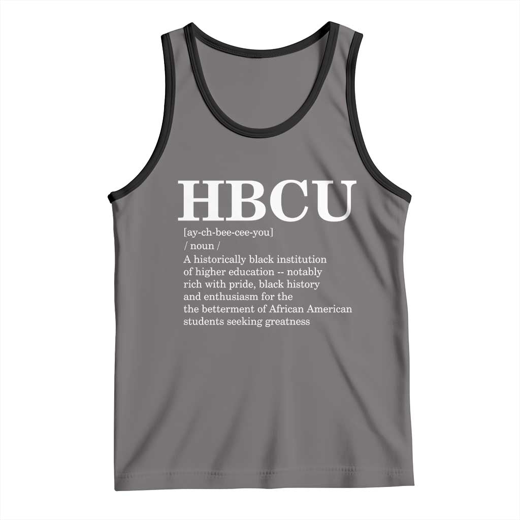 HBCU Definition Tank Top Historically Black College Pride Celebrating Education and Black History TS02 Deep Heather Black Print Your Wear