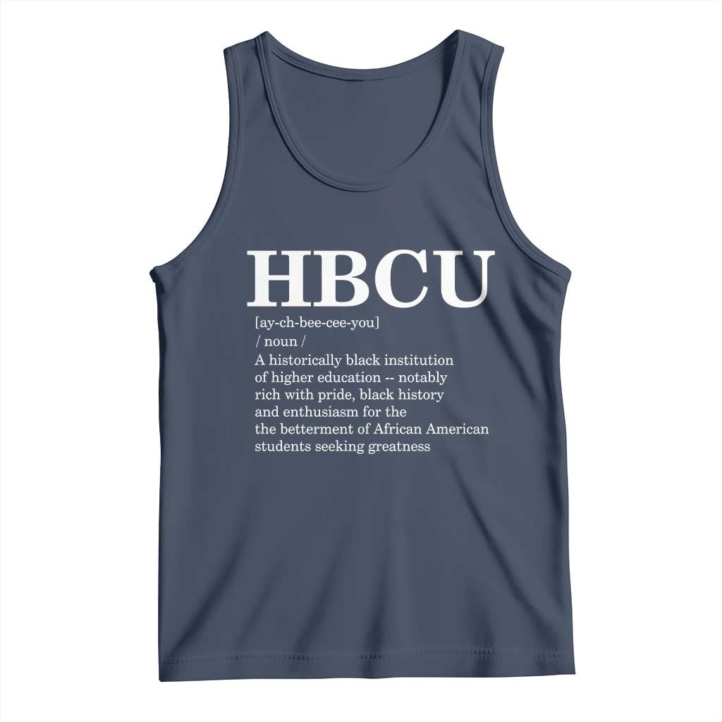 HBCU Definition Tank Top Historically Black College Pride Celebrating Education and Black History TS02 Navy Print Your Wear
