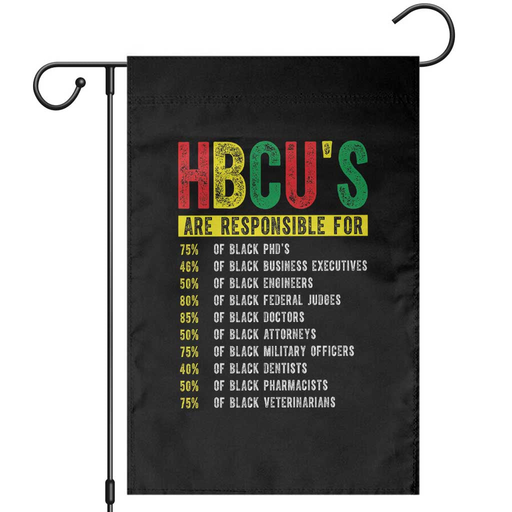 HBCUs Are Responsible For Black Excellence Garden Flag Powerful Education Impact Statistics Pride TS02 Black Print Your Wear
