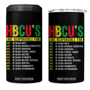 HBCUs Are Responsible For Black Excellence 4 in 1 Can Cooler Tumbler Powerful Education Impact Statistics Pride TS02 One Size: 16 oz Black Print Your Wear