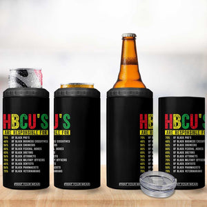 HBCUs Are Responsible For Black Excellence 4 in 1 Can Cooler Tumbler Powerful Education Impact Statistics Pride TS02 Print Your Wear