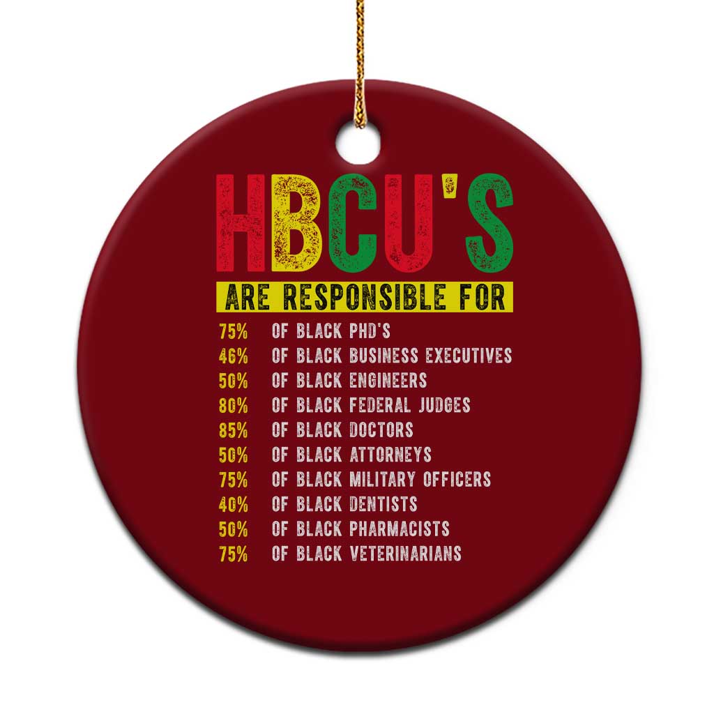 HBCUs Are Responsible For Black Excellence Ceramic Ornament Powerful Education Impact Statistics Pride TS02 1pc Red Print Your Wear