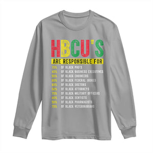 HBCUs Are Responsible For Black Excellence Long Sleeve Shirt Powerful Education Impact Statistics Pride TS02 Sport Gray Print Your Wear