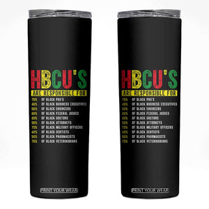 HBCUs Are Responsible For Black Excellence Skinny Tumbler Powerful Education Impact Statistics Pride TS02 Black Print Your Wear