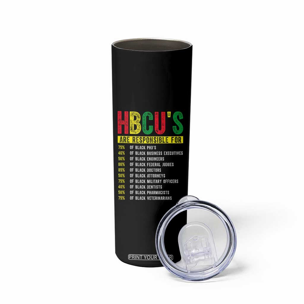 HBCUs Are Responsible For Black Excellence Skinny Tumbler Powerful Education Impact Statistics Pride TS02 Print Your Wear