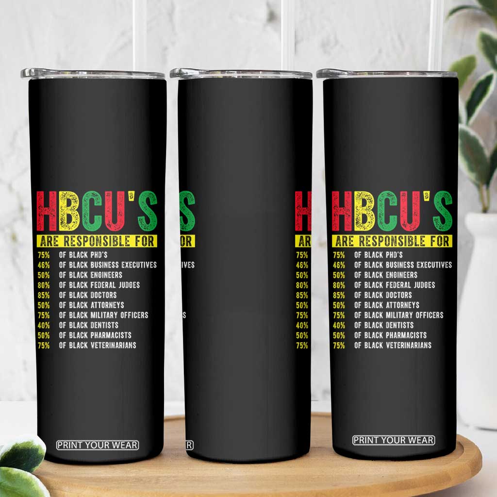 HBCUs Are Responsible For Black Excellence Skinny Tumbler Powerful Education Impact Statistics Pride TS02 Print Your Wear