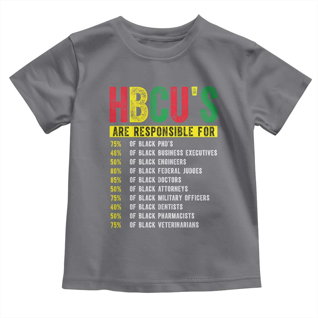 HBCUs Are Responsible For Black Excellence Toddler T Shirt Powerful Education Impact Statistics Pride TS02 Charcoal Print Your Wear