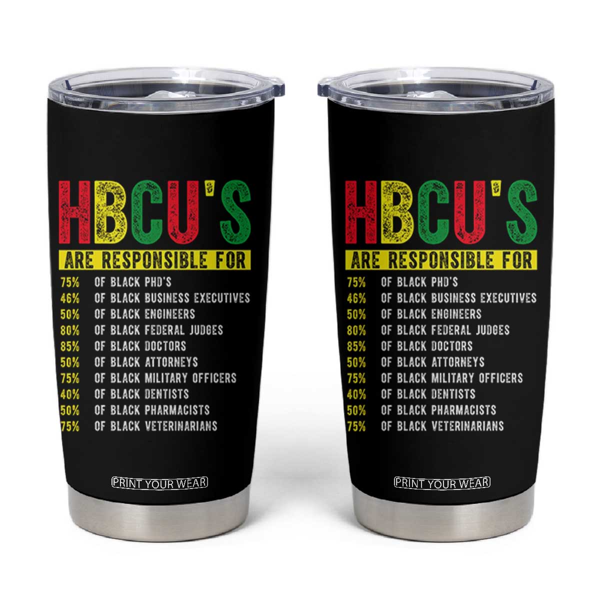 HBCUs Are Responsible For Black Excellence Tumbler Cup Powerful Education Impact Statistics Pride TS02 Black Print Your Wear