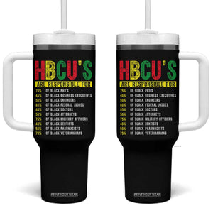 HBCUs Are Responsible For Black Excellence Tumbler With Handle Powerful Education Impact Statistics Pride TS02 One Size: 40 oz Black Print Your Wear